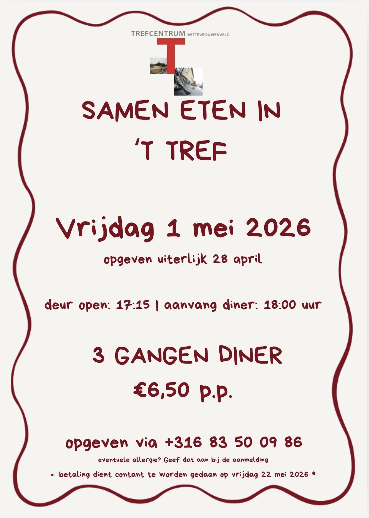 Samen eten in 't Tref