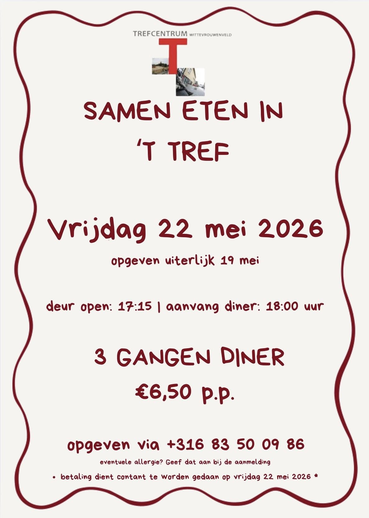 Samen eten in 't Tref